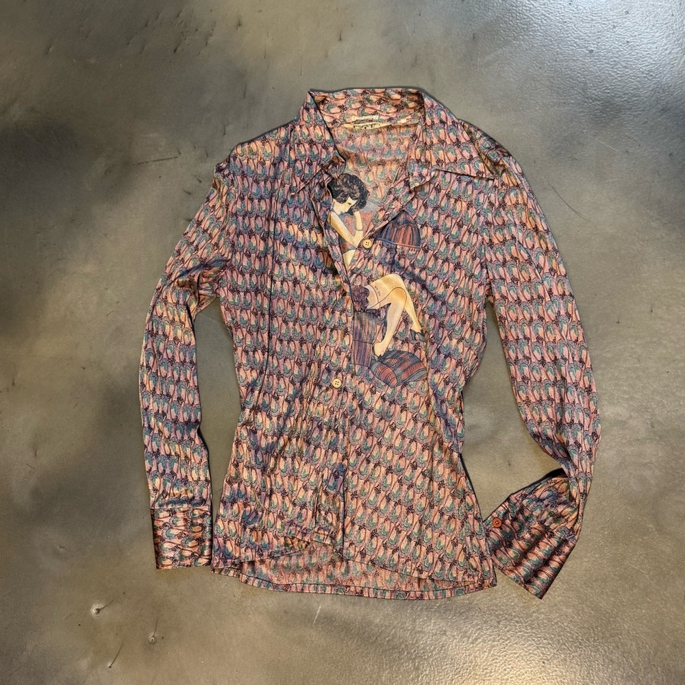 VINTAGE NIK NIK Patterned Women's Button Down Shirt